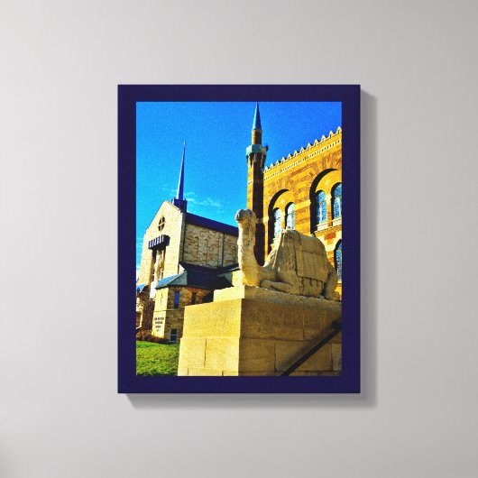 Kerk en moskee canvas afdruk (Voorkant)
