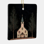 Kerk en Night Sky Keramisch Ornament (Rechts)