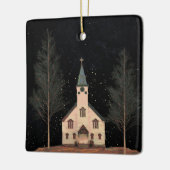 Kerk en Night Sky Keramisch Ornament (Links)