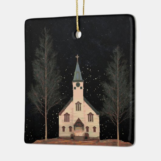 Kerk en Night Sky Keramisch Ornament (Links)