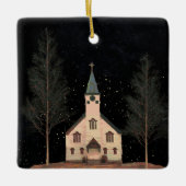 Kerk en Night Sky Keramisch Ornament (Voorkant)