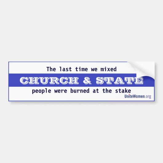 Kerk en staat bumpersticker (Voorkant)