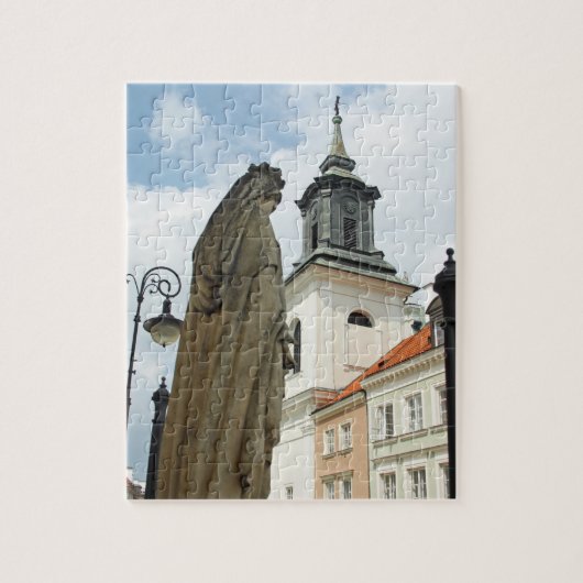 Kerk en standbeeld van Warschau, Polen Legpuzzel (Verticaal)