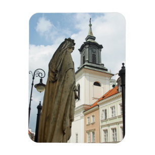 Kerk en standbeeld van Warschau, Polen Magneet