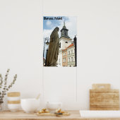 Kerk en standbeeld van Warschau, Polen Poster (Keuken)