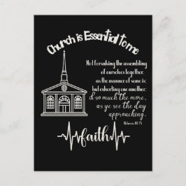 Kerk essentieel voor mij met bijbelvers citaat briefkaart