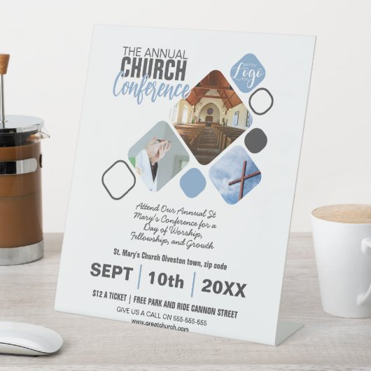 Kerk Event Flyer Bijbelstudie, Conferenties Reclamebord Met Voetstuk (Insitu)