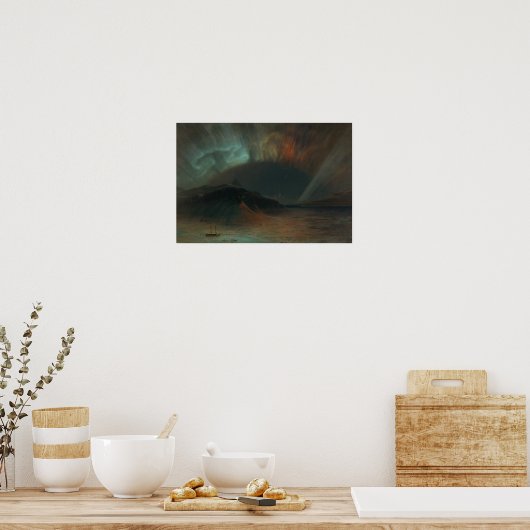 Kerk Frederic Edwin - Aurora Borealis Poster (Keuken)