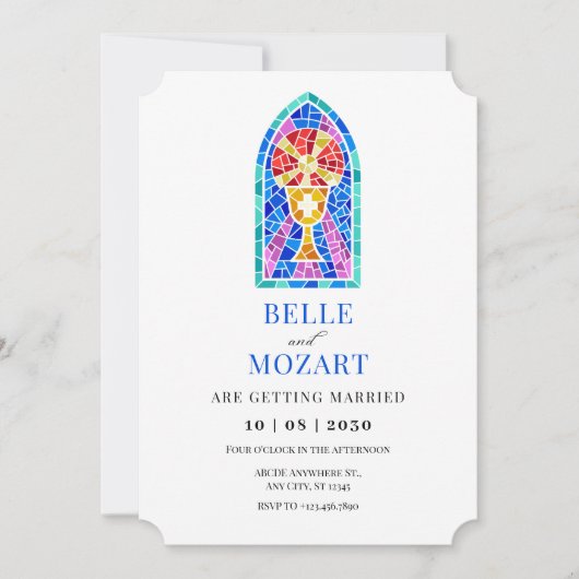 Kerk gebrandschilderd glas heilige graal kunst bru kaart (Voorkant)