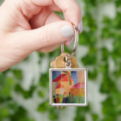 Kerk gedecorbeerd met vlaggen sleutelhanger (Hand)