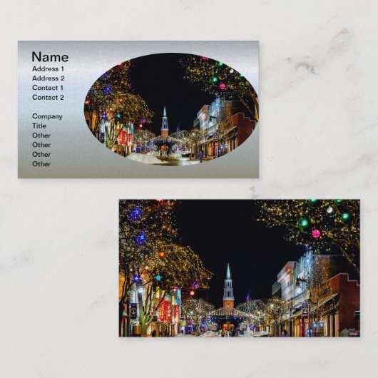 Kerk gedecorbeerd voor Kerstmis Visitekaartje (Voorkant / Achterkant)