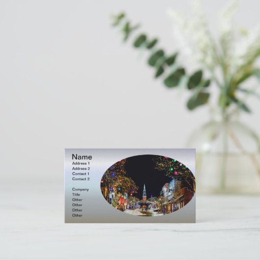 Kerk gedecorbeerd voor Kerstmis Visitekaartje (Staand voorkant)