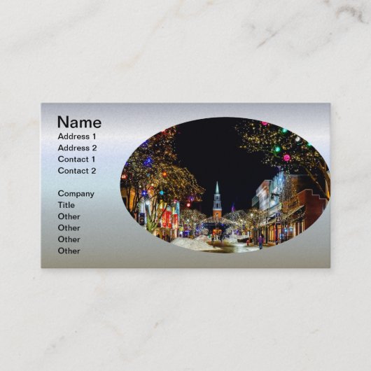 Kerk gedecorbeerd voor Kerstmis Visitekaartje (Voorkant)