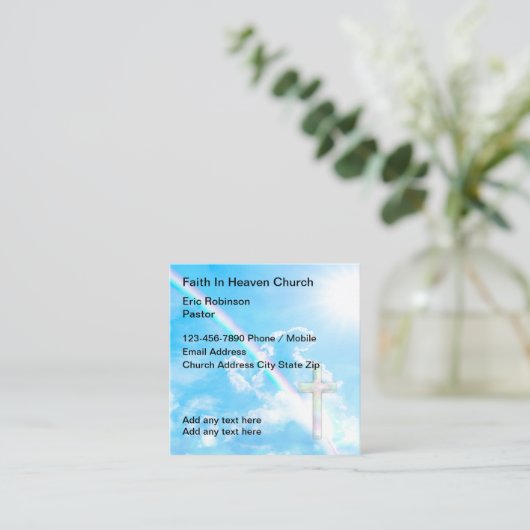 Kerk Geloof Visitekaartjes Regenboog (Staand voorkant)