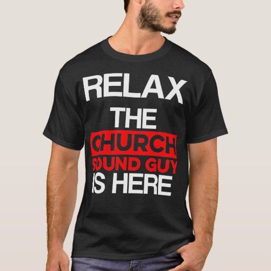 Kerk Geluid Guy Hier Audio Tech Engineer T-shirt (Voorkant)