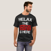 Kerk Geluid Guy Hier Audio Tech Engineer T-shirt (Voorkant volledig)