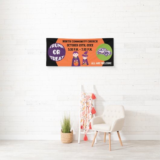 Kerk Gemeenschap Trunk of Behandel Happy Halloween Spandoek (Insitu)