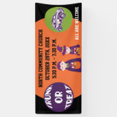 Kerk Gemeenschap Trunk of Behandel Happy Halloween Spandoek (Verticaal)