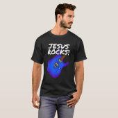 Kerk gitarist Jesus Rocks elektrische gitaar T-shirt (Voorkant volledig)