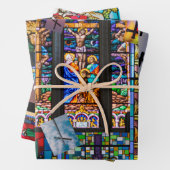 Kerk Glas in lood en kruis Inpakpapier Vel (In situ)