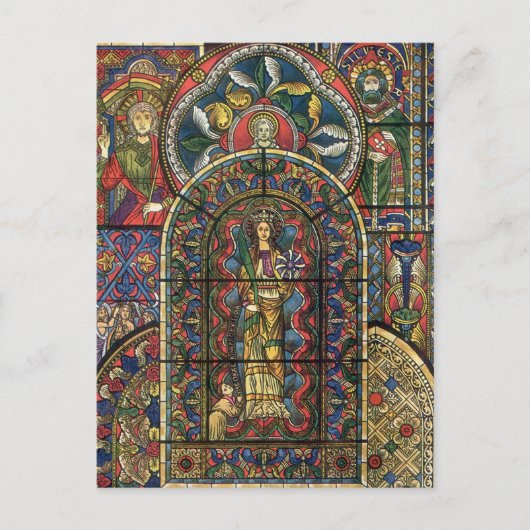 Kerk Glas in lood Venster,  Architectuur Briefkaart (Voorkant)