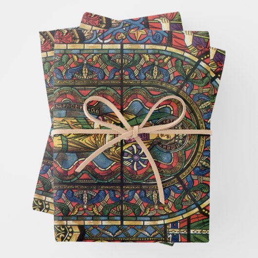 Kerk Glas in lood Venster, Architectuur Inpakpapier Vel (In situ)