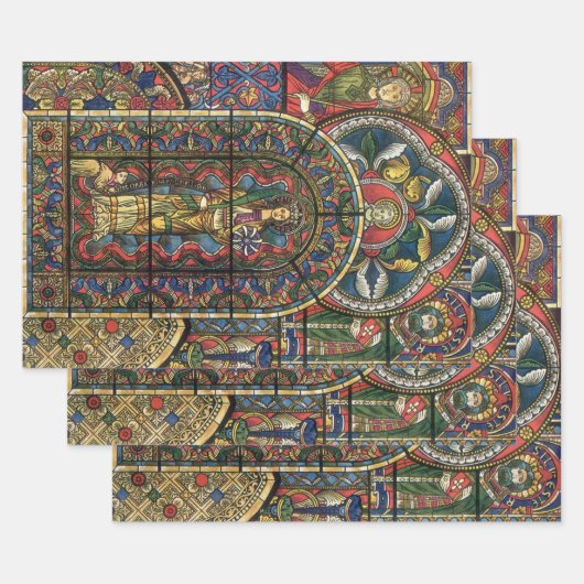 Kerk Glas in lood Venster,  Architectuur Inpakpapier Vel (Set)