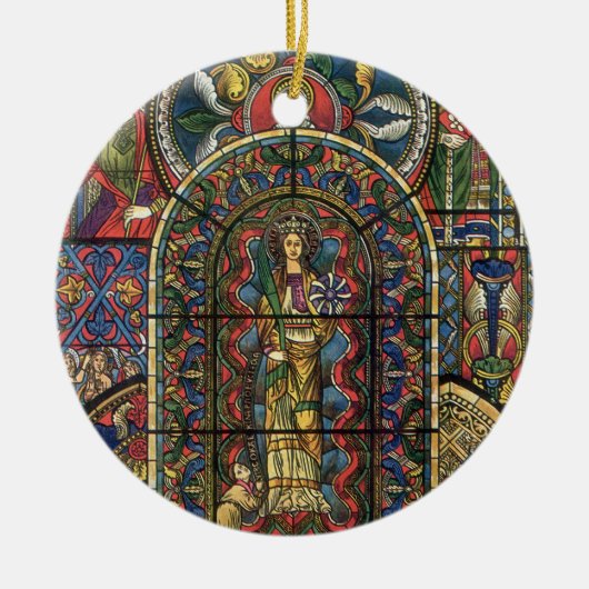 Kerk Glas in lood Venster,  Architectuur Keramisch Ornament (Voorkant)