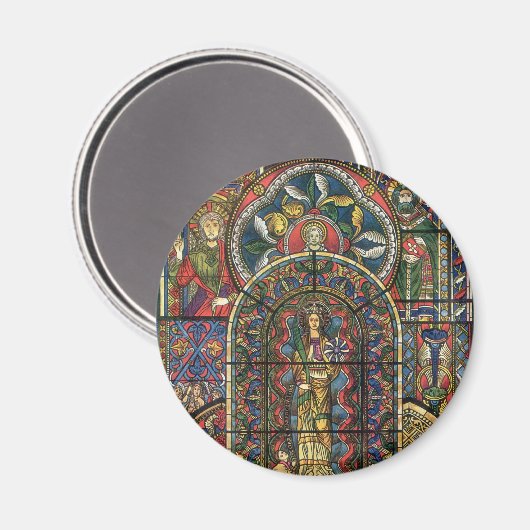 Kerk Glas in lood Venster, Architectuur Magneet (Voorkant / Achterkant)