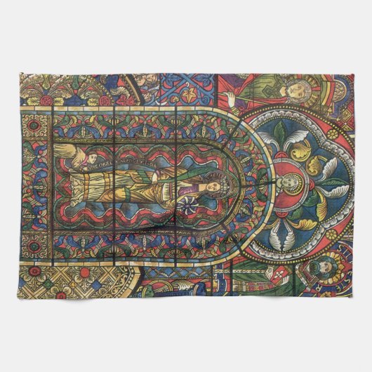 Kerk Glas in lood Venster, Architectuur Theedoek (Horizontaal)