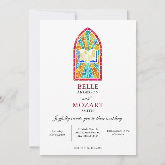 Kerk Glas met bijbel bruiloft Kaart (Voorkant)