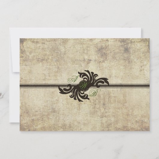 Kerk Green Vintage bruiloft uitnodiging (Achterkant)