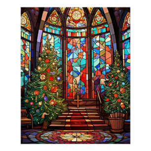 Kerk Heiligdom met Kerstmis Perfect Poster