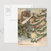 Kerk Holly Christmas Tree Candle Ornament Feestdagenkaart (Voorkant / Achterkant)