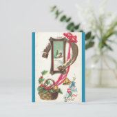  Kerk Holly Hoefijzer en Bells Nieuwjaar Briefkaart (Staand voorkant)