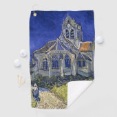 Kerk in Auvers door Van Gogh schilderende kunst Golfhanddoek (Insitu)