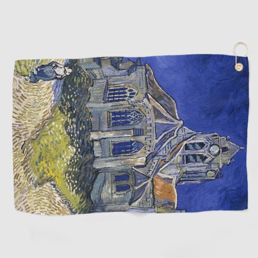 Kerk in Auvers door Van Gogh schilderende kunst Golfhanddoek (Horizontaal)
