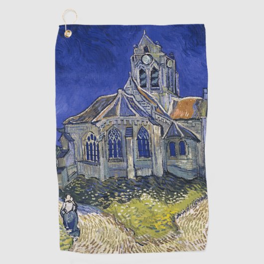 Kerk in Auvers door Van Gogh schilderende kunst Golfhanddoek (Voorkant)