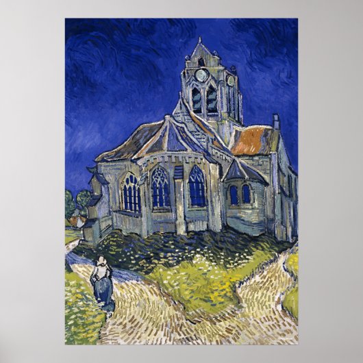 Kerk in Auvers door Van Gogh schilderende kunst Poster (Voorkant)