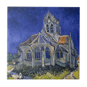 Kerk in Auvers door Van Gogh schilderende kunst Tegeltje