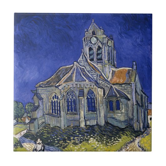 Kerk in Auvers door Van Gogh schilderende kunst Tegeltje (Voorkant)