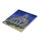 Kerk in Auvers door Van Gogh schilderende kunst Tegeltje (Zijkant)