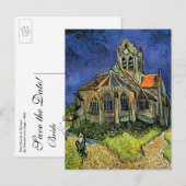 Kerk in Auvers door Vincent van Gogh Bruiloft Aankondigingskaart (Voorkant / Achterkant)