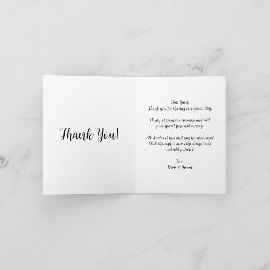 Kerk in Auvers door Vincent van Gogh Bruiloft Bedankkaart (Binnen)