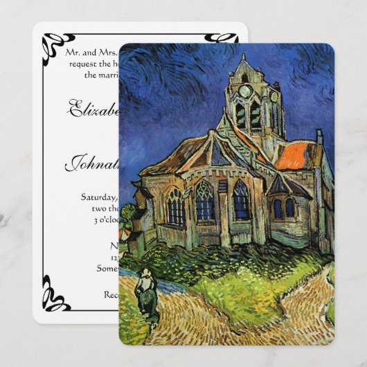 Kerk in Auvers door Vincent van Gogh Bruiloft Kaart (Voorkant / Achterkant)