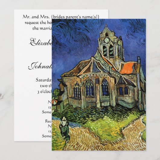 Kerk in Auvers door Vincent van Gogh Bruiloft Kaart (Voorkant / Achterkant)