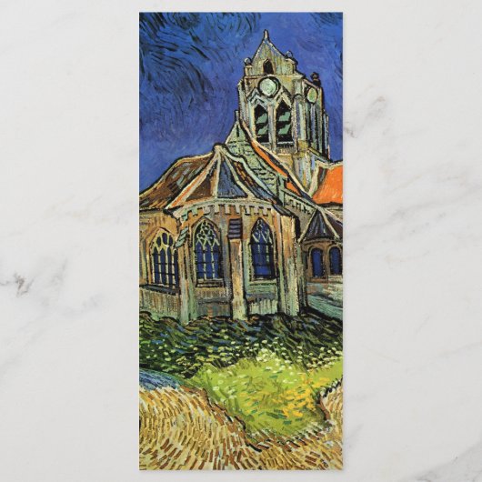 Kerk in Auvers door Vincent van Gogh Bruiloft Menu (Achterkant)