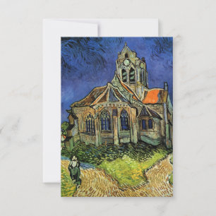 Kerk in Auvers door Vincent van Gogh Bruiloft RSVP Kaartje