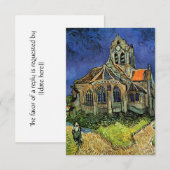 Kerk in Auvers door Vincent van Gogh Bruiloft RSVP Kaartje (Voorkant / Achterkant)