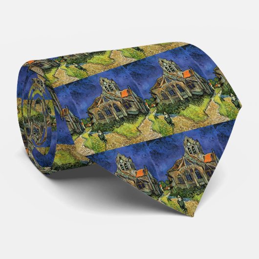 Kerk in Auvers-sur-Oise door Vincent van Gogh Stropdas (Opgerold)